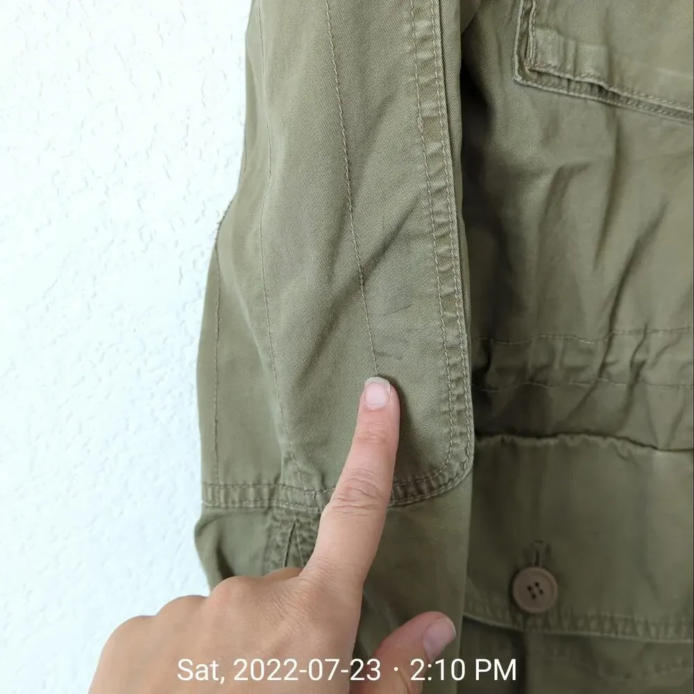 J. Crew Women's Boyfriend Fatigue Military Parka Jacket Size Small Utility Green